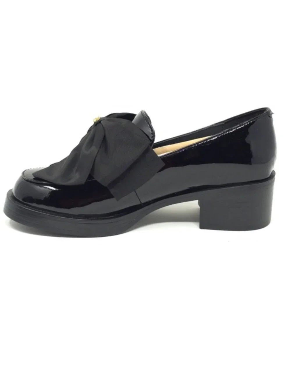 Karl Lagerfeld Camilia Bow Black Patent Loafers Size 5.5 - Picture 4 of 10